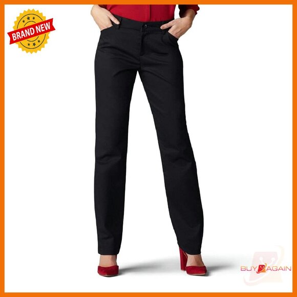 Petite Wrinkle-Free Relaxed Fit Straight Leg Pants